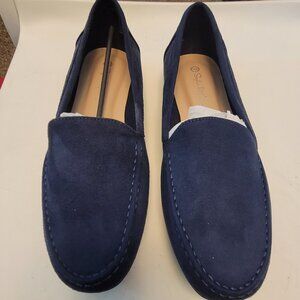 New in Box Blue Faux Suede loafers
